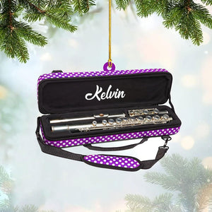 Personalized Flute Ornaments,Flute Musical Instruments Ornaments,Flute Christmas Ornament, Music Lover Gifts, Flute Ornaments for Christmas