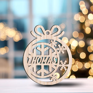Personalized Snowflake Wood Christmas Ornament Custom Name Holiday Decoration, Unique Gift Keepsake for Families, Friends & Loved Ones