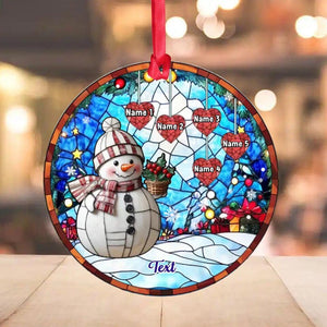 Custom Snowman Family Christmas Ornament Personalized Grandma Christmas Ornament Custom Acrylic Christmas Decoration Christmas Tree Decor