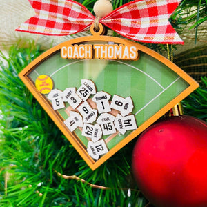 Baseball Softball Team Personalized Ornament | Custom Player Ornament | Coach Gift | Shaker Ornament | Team Christmas Ornament