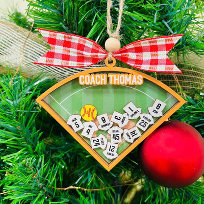 Baseball Softball Team Personalized Ornament | Custom Player Ornament | Coach Gift | Shaker Ornament | Team Christmas Ornament