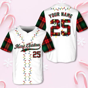 Christmas Jersey Personalized Jersey Merry Christmas Shirt Baseball Christmas Family Xmas Shirt Custom Baseball Shirt Holiday Jersey