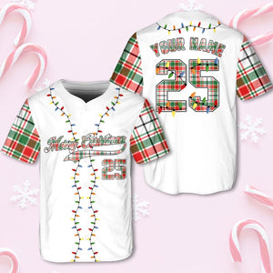 Christmas Jersey Personalized Jersey Merry Christmas Shirt Baseball Christmas Family Xmas Shirt Custom Baseball Shirt Holiday Jersey