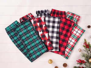 Christmas Pants For Family, Buffalo Plaid Pants, Christmas Kids Adult Matching Pants, Multi Color Plaid Pajama Pants Christmas Pajamas Pants