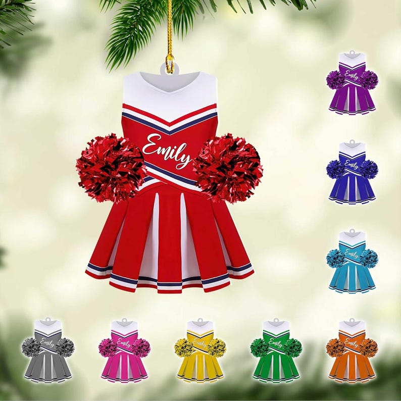 Personalized Cheerleader Ornaments, Custom Name Cheerleading Ornaments Gift for Cheerleader Christmas 2025 Cheer Cheerleader Ornaments Xmas