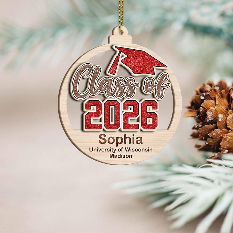 Personalized Senior 2026 Ornament, Custom Class of 2026 Ornament, High School Senior, Personalized New Student Gift, Class of Gift