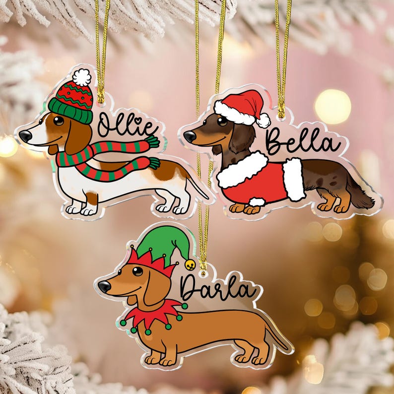 Personalized Dachshund Christmas Ornament: Dachshund Lovers Gift Custom Christmas Ornament Christmas Tree Decoration