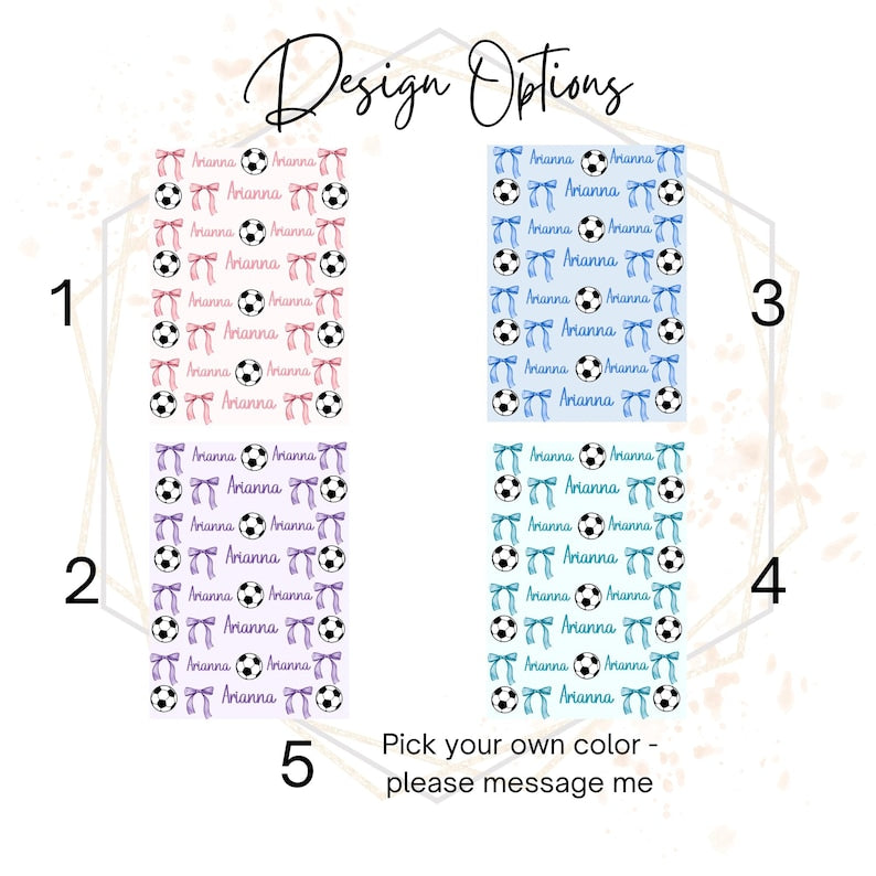 Personalized Soccer and Bows Plush Blanket: Girls Sports Throw