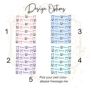 Personalized Soccer and Bows Plush Blanket: Girls Sports Throw