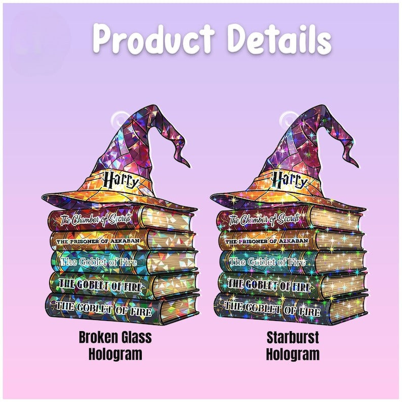 Custom Name Wizard Hat On Book Acrylic Ornament, Wizard Christmas Ornament, Wizard School Magical, Bookish Hanging Art Decor, Book Club Gift