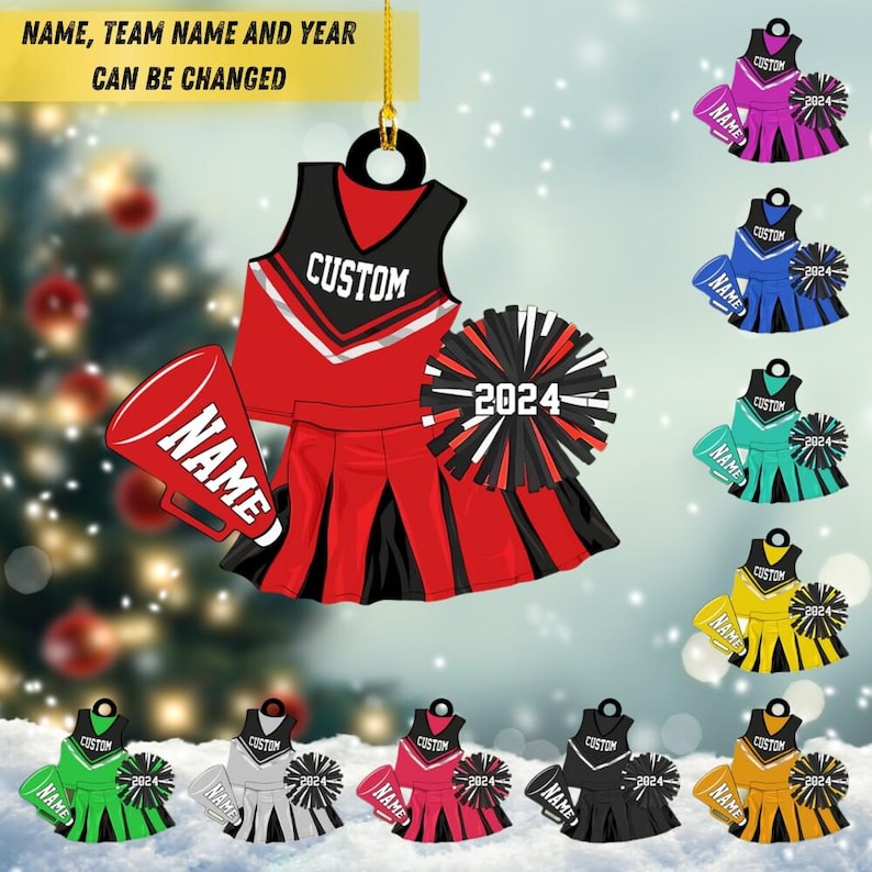 Personalized Cheerleader Christmas Ornament: Acrylic ornament