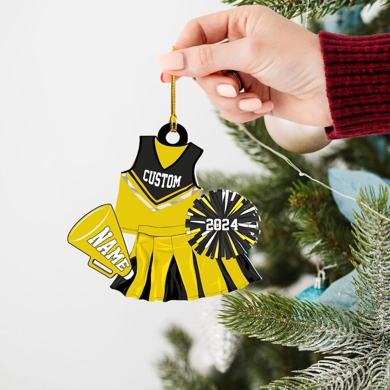 Personalized Cheerleader Christmas Ornament: Acrylic ornament