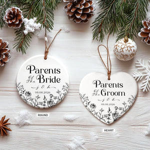 Personalized Wedding Ornament for Parents, Wedding Gift for Parents of the Bride and Groom,Parents Wedding Gift,Wedding Gift for Mom Dad