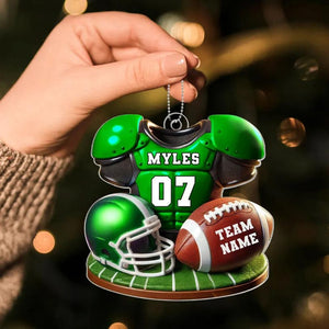 Personalized Football Christmas Ornament, Football Player Ornament, Christmas Gift Football Player, Gift For Football Lover, Game Day Gift