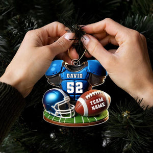 Personalized Football Christmas Ornament, Football Player Ornament, Christmas Gift Football Player, Gift For Football Lover, Game Day Gift