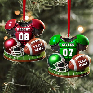 Personalized Football Christmas Ornament, Football Player Ornament, Christmas Gift Football Player, Gift For Football Lover, Game Day Gift