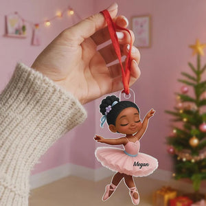 Ballerina Girl Personalized Acrylic Christmas Ornament: Custom Dance Gift