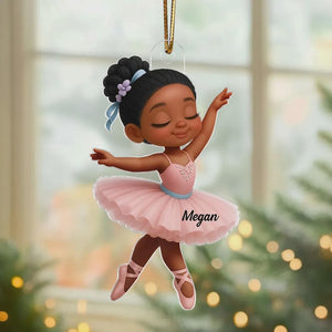 Ballerina Girl Personalized Acrylic Christmas Ornament: Custom Dance Gift