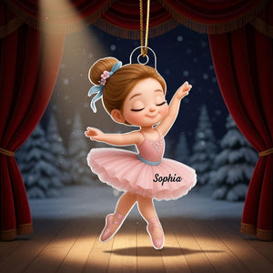 Ballerina Girl Personalized Acrylic Christmas Ornament: Custom Dance Gift