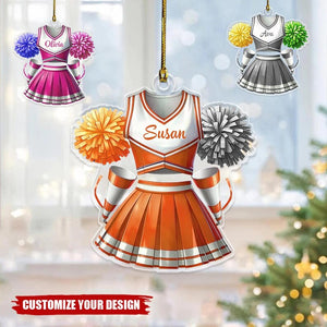 Personalized Custom Name Cheerleader Uniform Ornament, Cheerleader Xmas Girl Gift, Cheer Team Xmas Tree Decor Gift,Cheerleader Ornament 2025