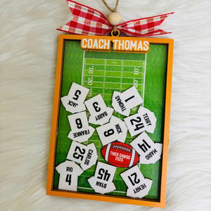 Personalized Football Thank You Coach Ornament | Shaking 4D Ornament | Custom Football Team Christmas Gift