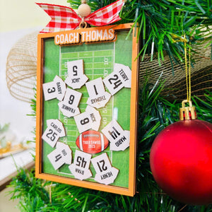 Personalized Football Thank You Coach Ornament | Shaking 4D Ornament | Custom Football Team Christmas Gift