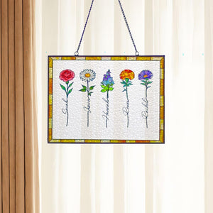 Custom Family Birth Flower Bouquet Acrylic Gift Personalized Birth Month Flowers