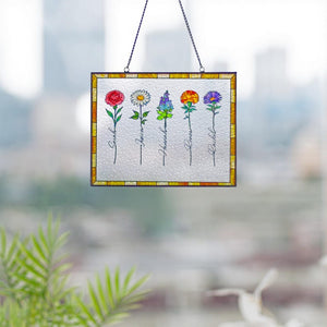 Custom Family Birth Flower Bouquet Acrylic Gift Personalized Birth Month Flowers