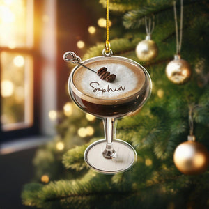 Personalized Espresso Martini Christmas Ornament, Espresso Martini Ornament, Holiday Ornament, Espresso Martini Gift, Cocktail Lover Gift