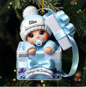 Personalized Acrylic Baby's First Christmas Ornament: New Parent Gift