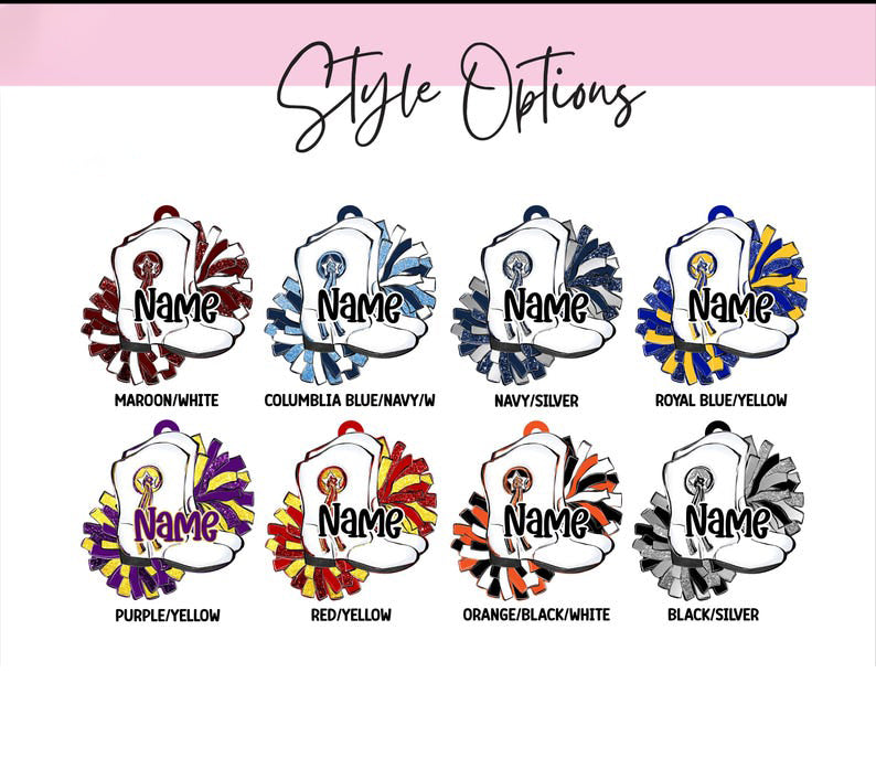 Drill Boots Bag Tag Personalized Pom Pom Tag, Custom Name Tag for Backpacks, Drill Teams, Cheerleader Gift, School Spirit Acrylic Tag