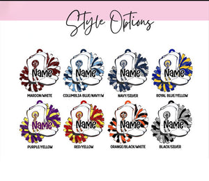 Drill Boots Bag Tag Personalized Pom Pom Tag, Custom Name Tag for Backpacks, Drill Teams, Cheerleader Gift, School Spirit Acrylic Tag