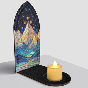 Fantasy Book Nook for Bookaholic, Stained Glass Candle Holder, Fantasy Book Lover & Reader Gift, Bookshelf Decor, Library Decor,Bookish Gift