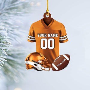 Personalized Football American Christmas Ornament, Custom Name Ornament, Christmas 2025 Ornament, Flat 2D Ornament, Gift for Boyfriend