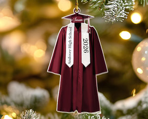 Personalized Graduation Ornament, Class of 2026 Ornament, High School Graduation Gift, College Graduated, New Graduate Gift, School Name