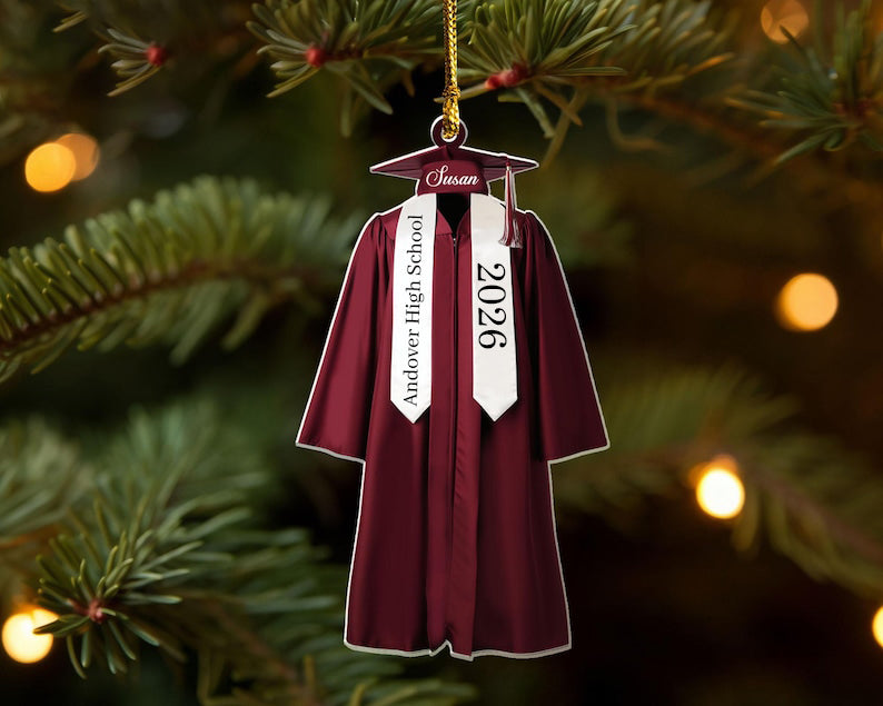 Personalized Graduation Ornament, Class of 2026 Ornament, High School Graduation Gift, College Graduated, New Graduate Gift, School Name