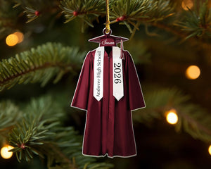 Personalized Graduation Ornament, Class of 2026 Ornament, High School Graduation Gift, College Graduated, New Graduate Gift, School Name