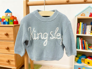 Custom hand embroidered Name Sweater Baby , Custom Baby Name Sweater, baby boy name sweater,personalised baby jumper