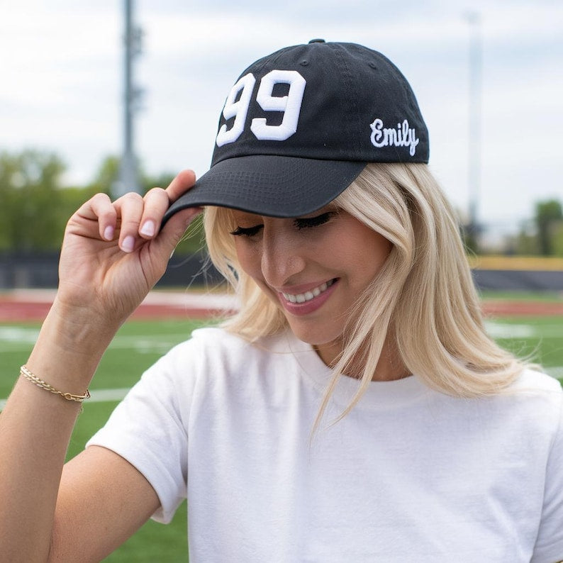 Embroidered Custom Jersey Number Vintage Trucker Hat, Personalized Sports Number Cap, Custom Player Number, Personalized Sports Mom Hat