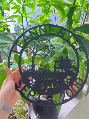Personalized 20th Anniversary Metal Art,Custom Wedding Anniversary Gift For Couple,Any Year Anniversary Sign,Wedding Gift,Gift for couples