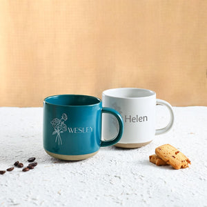 Engraved Birth Flower Coffee Mug: Personalized Floral Gift for Mom/Grandma/Her