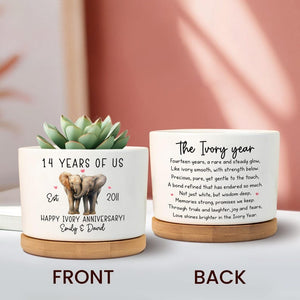 14th Ivory Wedding Anniversary Plant Pot, 14th Wedding Anniversary Gifts, 14 Years Anniversary, Couples Gifts, Gifts for Wife,The Ivory Year