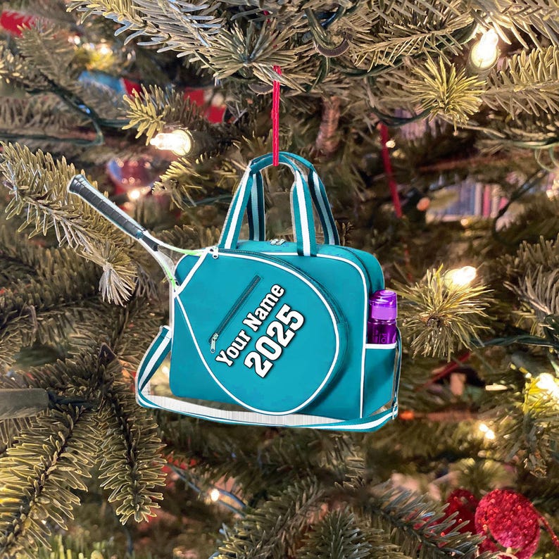 Personalized Tennis Christmas Ornament: Custom Name, Wood or Acrylic