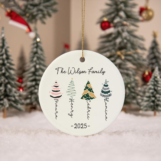 Personalised Christmas Bauble, 2025 Family Christmas Ornament, Famliy Tree Buable, Christmas Tree Decoration, Family Keepsake, Xmas Gift