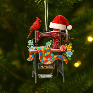 Personalized Sewing Machine Ornament: Acrylic Seamstress Gift