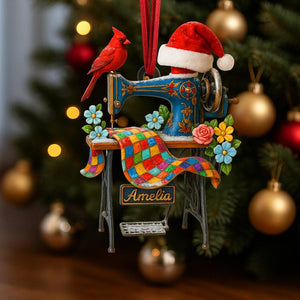 Personalized Sewing Machine Ornament: Acrylic Seamstress Gift