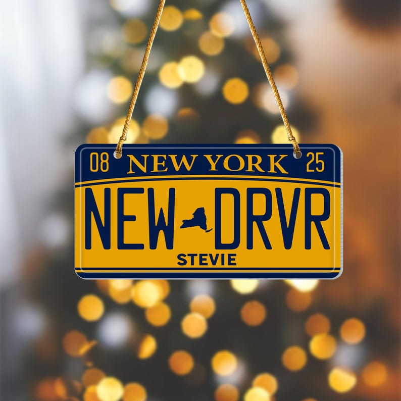 Personalized New Driver Ornament 2025, Custom State New Driver Tag, Drivers License Ornament, Christmas Car Ornament, Driving Ornament Gift