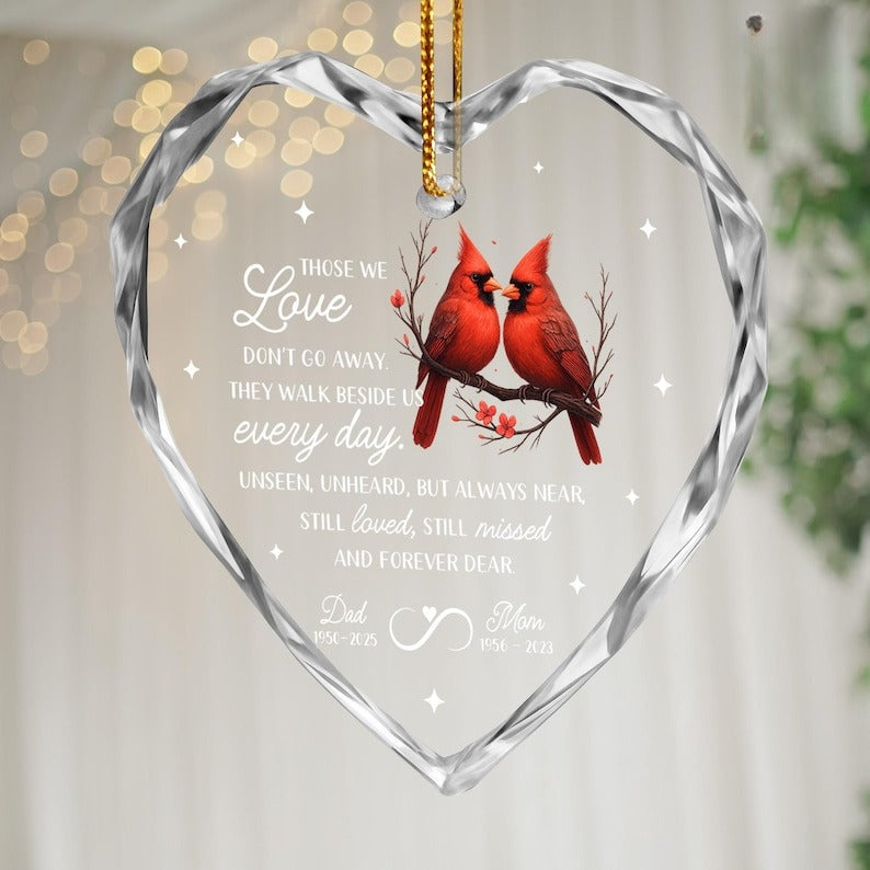 Custom Memorial Ornament, Loss Of Parents Gift, Remembrance Christmas Ornament With Cardinals, Memorial Day,Mom Loss Ornament,Loss of Father