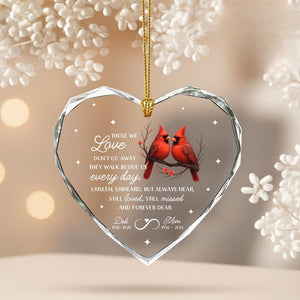 Custom Memorial Ornament, Loss Of Parents Gift, Remembrance Christmas Ornament With Cardinals, Memorial Day,Mom Loss Ornament,Loss of Father