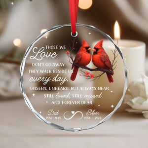 Custom Memorial Ornament, Loss Of Parents Gift, Remembrance Christmas Ornament With Cardinals, Memorial Day,Mom Loss Ornament,Loss of Father